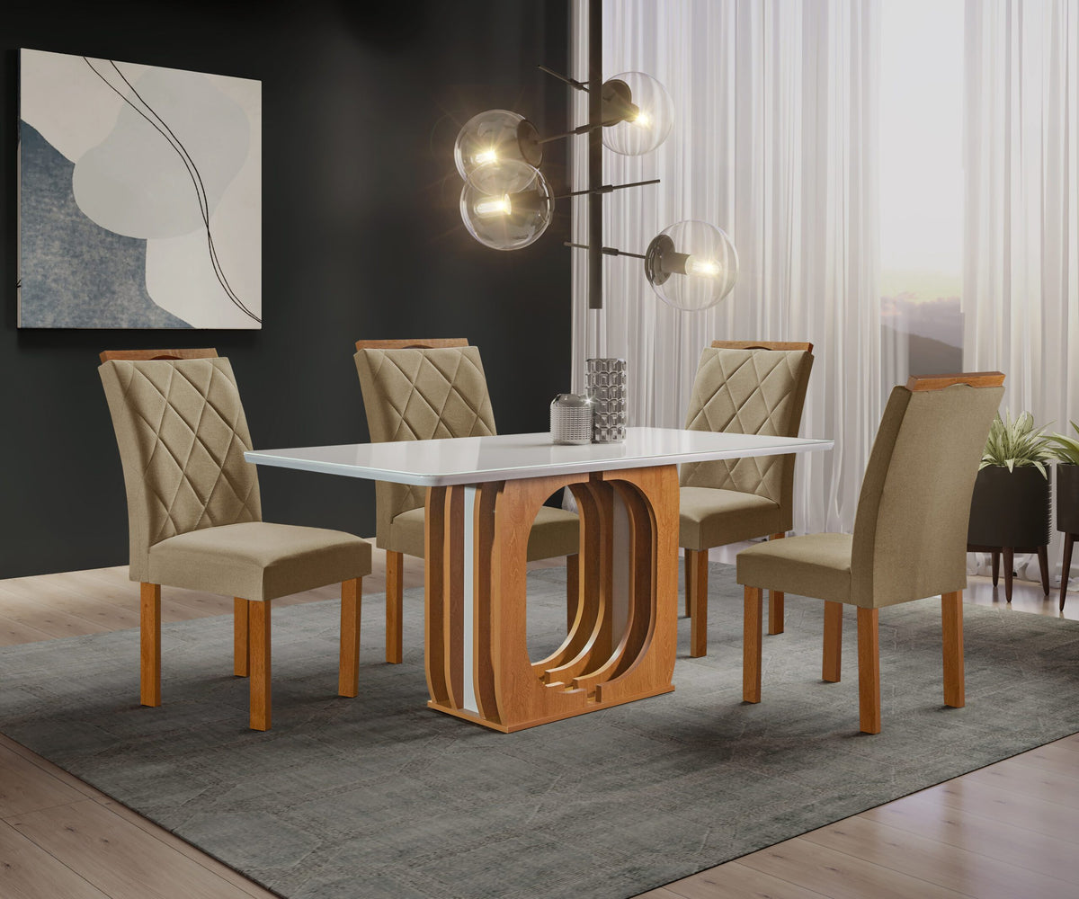 Mesa Toronto Tampo Smart Plus Com 4 Cadeiras Toronto