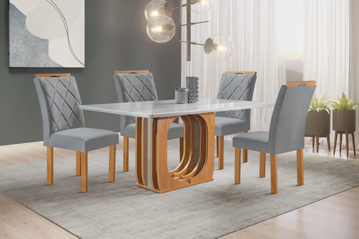 Mesa Toronto Tampo Smart Plus Com 4 Cadeiras Toronto