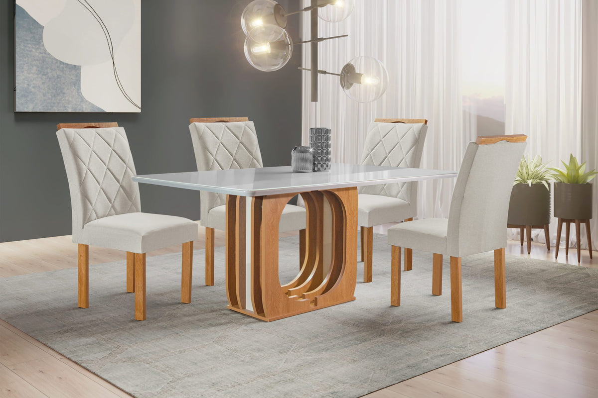 Mesa Toronto Tampo Smart Plus Com 4 Cadeiras Toronto
