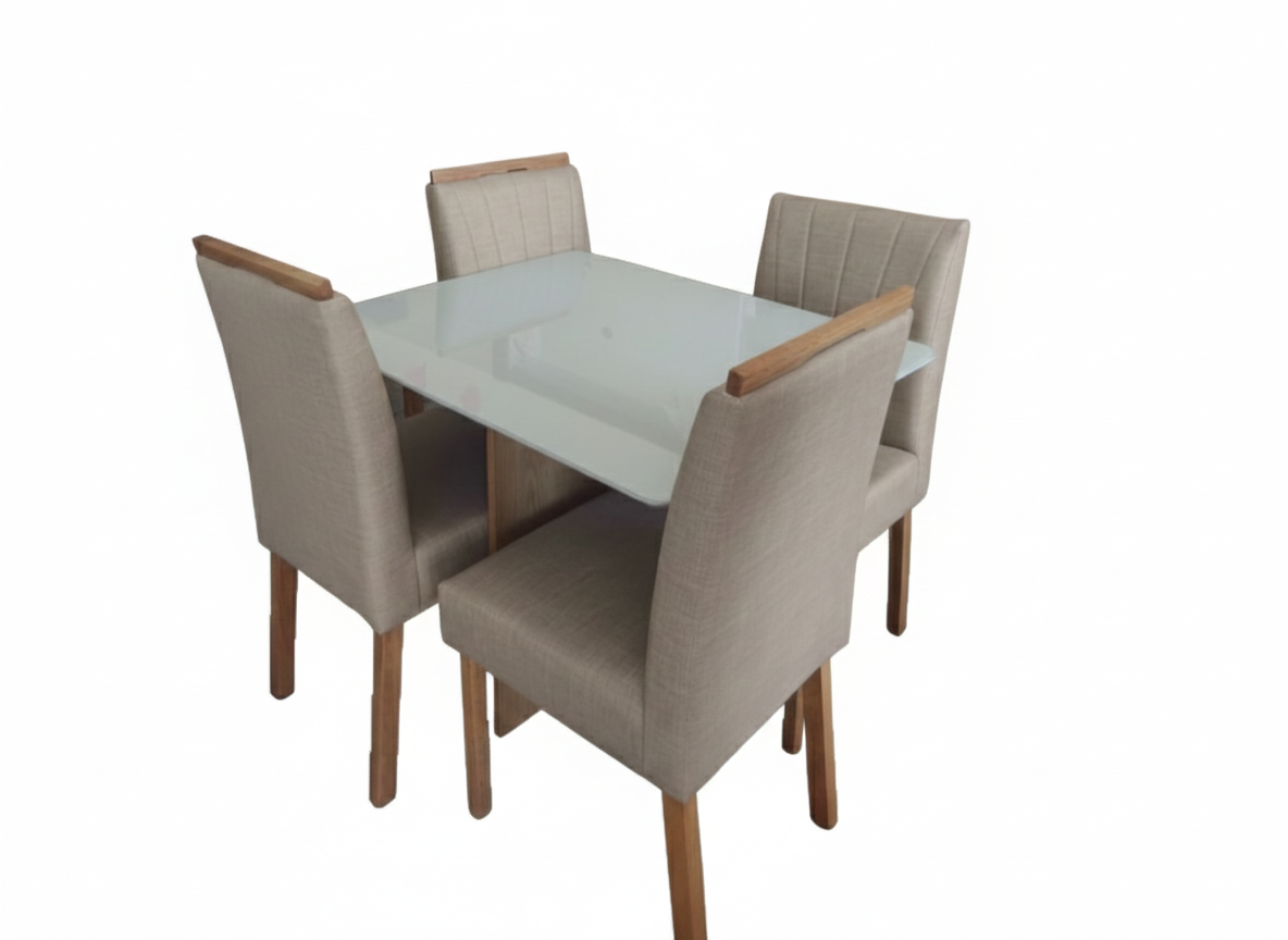 MESA DE JANTAR MALAGA IMBUIA MEL 1,00X0,80 C/4 CAD CINZA