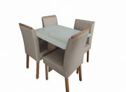MESA DE JANTAR MALAGA IMBUIA MEL 1,00X0,80 C/4 CAD CINZA