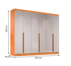 GUARDA ROUPA ALVORADA 06PTS - NATURE/OFFWHITE