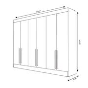 Guarda Roupa Bianca 6 Portas - Vilar