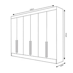 Guarda Roupa Bianca 6 Portas - Vilar