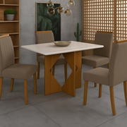 MESA MADRI 1.20X80 + 4 CAD MALAGA SUEDE CHUMBO (406)