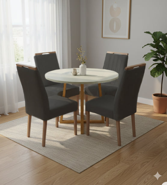 MESA MAIA 90X90 + 4 CADEIRAS MAIA