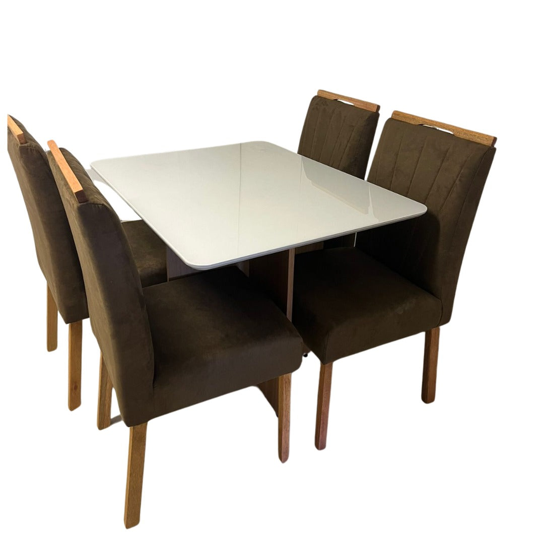 MESA DE JANTAR MALAGA IMBUIA MEL 1,00X0,80 C/4 CAD CINZA