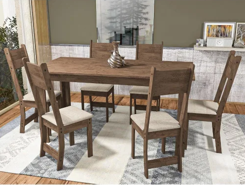Mesa com 6 cadeiras - CARIBE