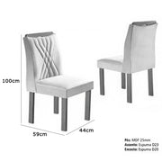 MESA BERLIM REDONDA + 4 CADEIRAS LISBOA