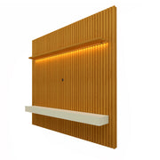 Painel Nobre Ripado 185 C/Led Naturale + Nicho Nobre 157 2 gavetas Off/ White