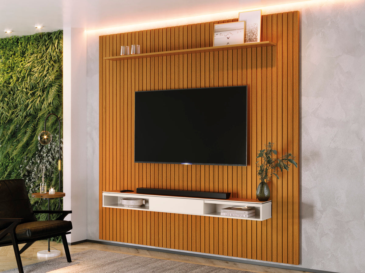 Painel Arbo 230 Cedro Com Nicho Universal 180 Off/Cedro