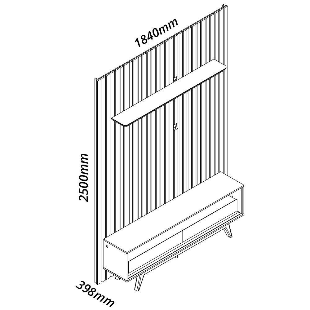 Painel Nobre 185 + Rack Requinte 172 Naturale/Off