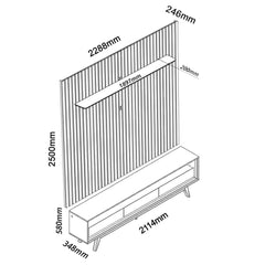 Painel Nobre 230 + Rack Requinte 212 Naturale/Off