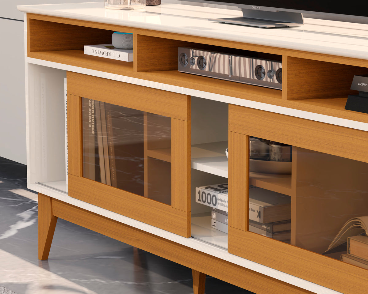 Rack Vitral - EDN | Off White/ Cedro