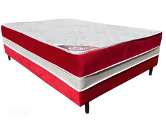 CAMA RUBI VERMELHA CONJ BOX CASAL 138X188