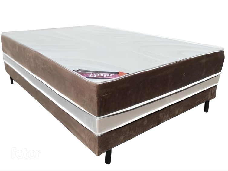 CAMA RUBI VERMELHA CONJ BOX CASAL 138X188
