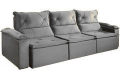SOFA RETRATIL E RECLINAVEL ITALIA 3 MODULOS - AZUL