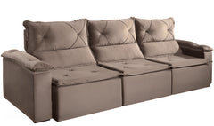 SOFA RETRATIL E RECLINAVEL ITALIA 3 MODULOS - AZUL