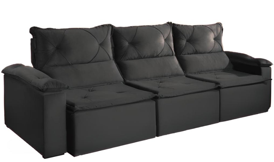SOFA RETRATIL E RECLINAVEL ITALIA 3 MODULOS - AZUL