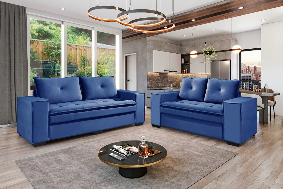 SOFA 2 E 3 LUGARES AIMORES - 2078 MARROM