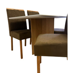 MESA DE JANTAR MALAGA IMBUIA MEL 1,00X0,80 C/4 CAD CINZA