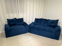 SOFA 2 E 3 LUGARES MALDIVAS - AZUL LISO