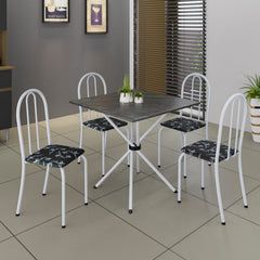 MESA TUB 048 PEDRA 70X70CM- BRANCO