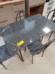 MESA TUBULAR PEDRA 1.20X75CM | 4 CADEIRAS ANNE SORTIDAS