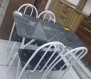 MESA TUBULAR PEDRA 1.20X75CM | 4 CADEIRAS ANNE SORTIDAS