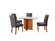 MESA DE JANTAR MALAGA IMBUIA MEL 1,00X0,80 C/4 CAD CINZA