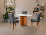 MESA DE JANTAR MALAGA IMBUIA MEL 1,00X0,80 C/4 CAD CINZA