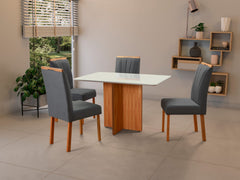 MESA DE JANTAR MALAGA IMBUIA MEL 1,00X0,80 C/4 CAD CINZA