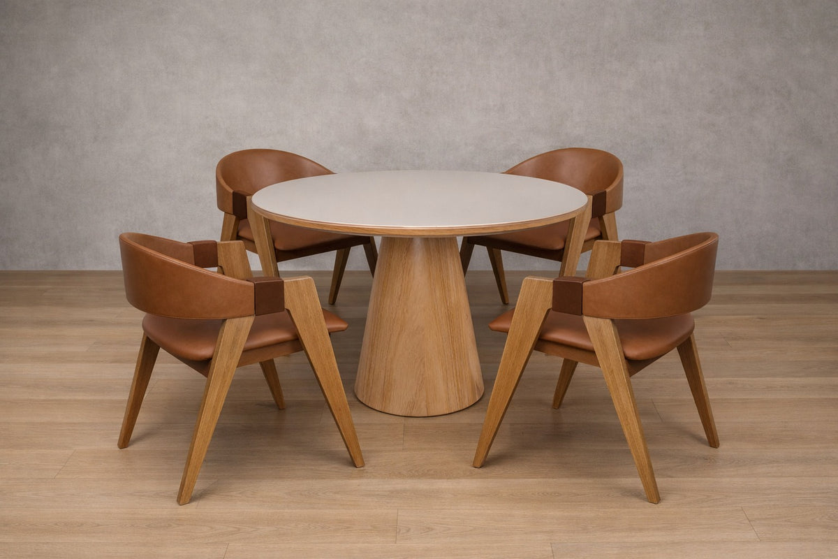 MESA PARIS | C/ VIDRO + 4 CADEIRAS RAVENA