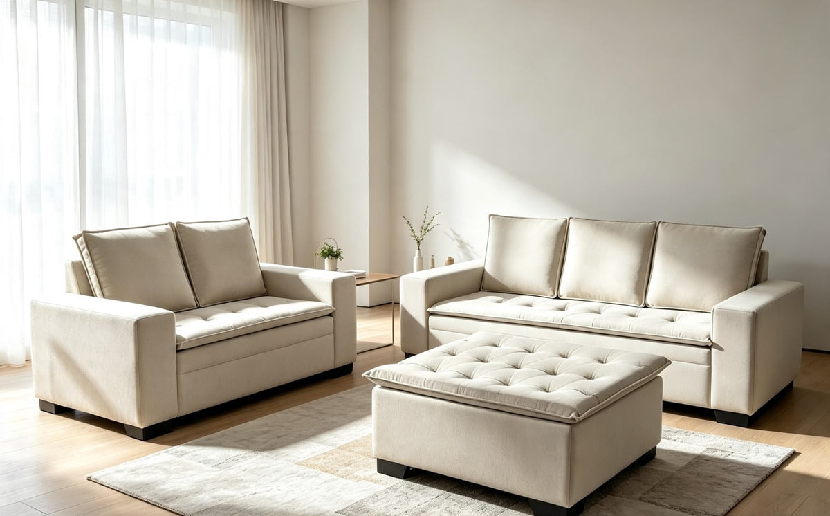 SOFA 2 E 3 LUGARES FRANÇA | C/ PUFF