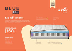 COLCHAO MOLAS ENSACADAS BLUE GEL | QUEEN | 34CM