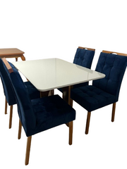 Mesa Madri Cinamomo/Off e Kit 4	Cadeiras Sophia