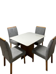 MESA DE JANTAR MALAGA IMBUIA MEL 1,00X0,80 C/4 CAD CINZA