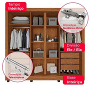 Guarda Roupa Portinari Prime 4 Portas