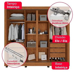 Guarda Roupa Portinari Prime 4 Portas