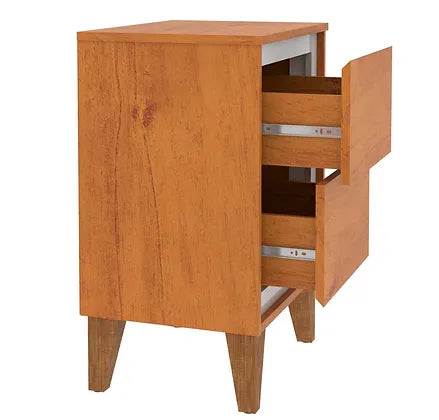 Mesa De Cabeceira Flora Cedro/Off White