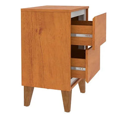 Mesa De Cabeceira Flora Cedro/Off White