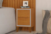 Mesa De Cabeceira Flora Cedro/Off White