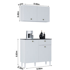 Balcão Com Aéreo 90cm - Poquema
