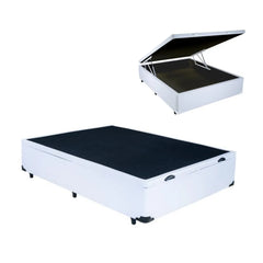 BASE BAU CASAL BLINDADO BLU - PRETO SUEDE