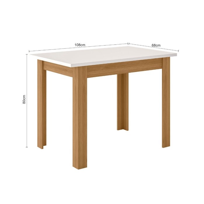 Mesa de Jantar Bellagio Com 4 Cadeiras Clara - Freijó UV/Off White