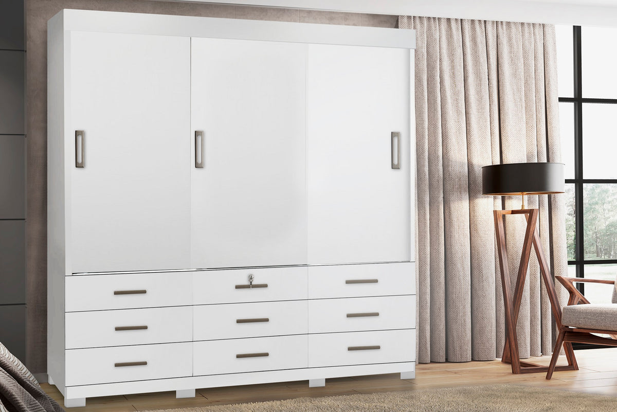 GUARDA ROUPA ITAPEMA 3 PORTAS DESLIZANTES 9 GAVETAS