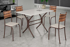 MESA ATLANTA RETANGULAR 100X60 + 4 CADEIRAS ATLANTA