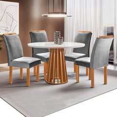 MESA BERLIM REDONDA + 4 CADEIRAS LONDRES
