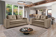 SOFA 2 E 3 LUGARES AIMORES - 2078 MARROM
