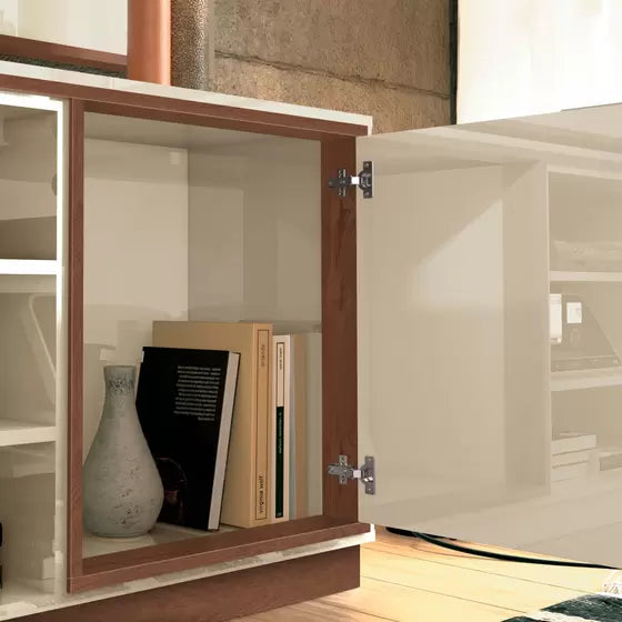 Rack e Painel Van Gogh- Off White/ Naturale